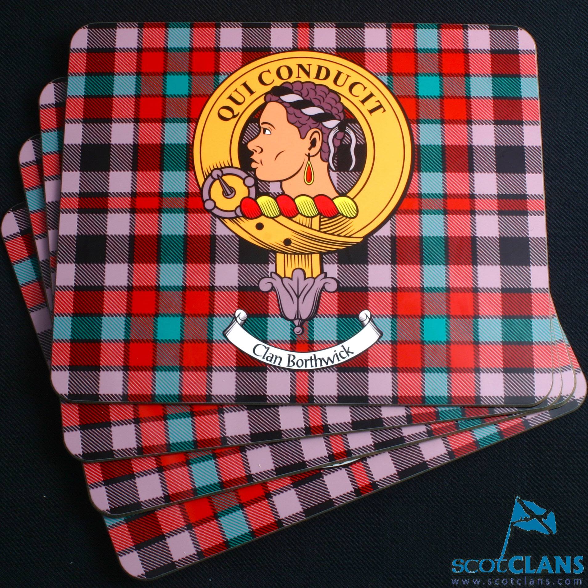 Borthwick Tartan Crest Area Rug
