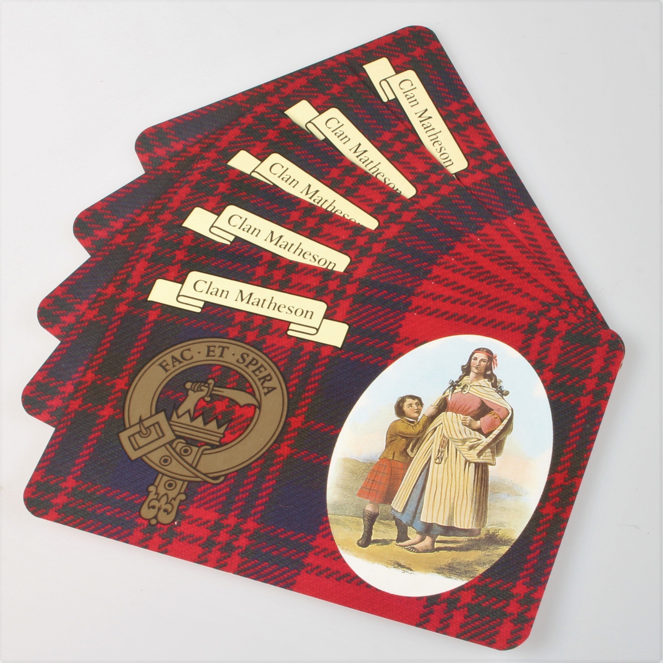 Scottish Tartan Matheson Ancient Clan Woven Blanket Crest Style