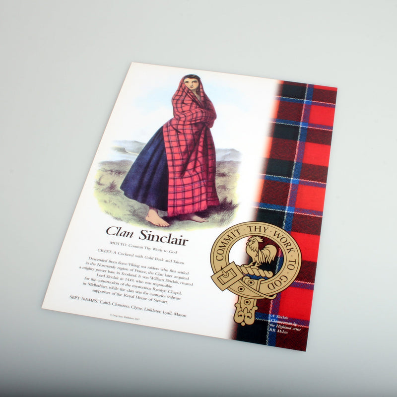 Sinclair Scottish Clan Poster A4