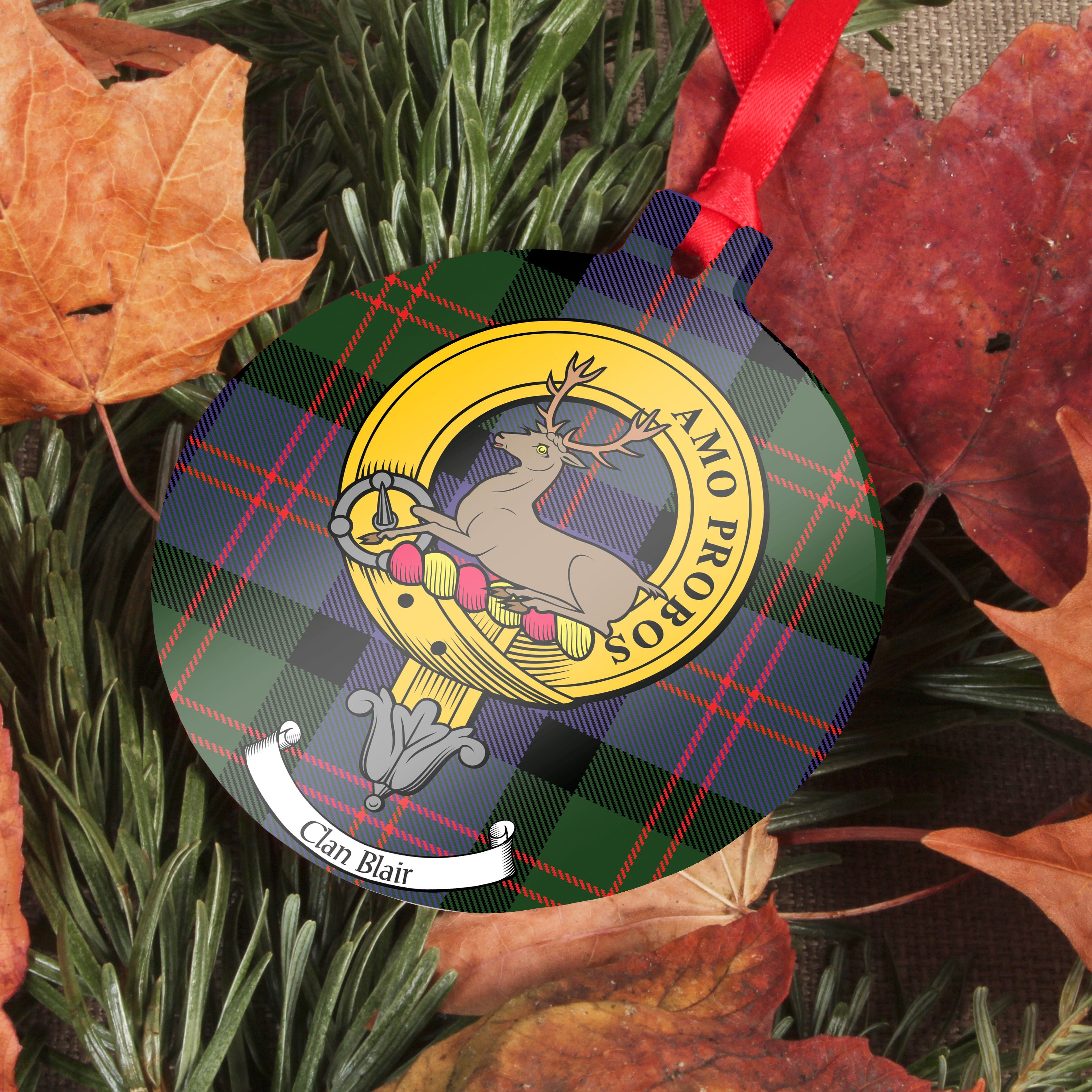 Blair Tartan Crest Black Garden Flag