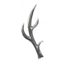 Stag Antler Kilt Pin crafted from cast pewter, handmade in Scotland, measuring approximately 90mm x 30mm.