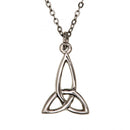 Morven Pendant handcrafted from lead-free pewter, measuring 5/8" x 1", featuring a stainless steel chain, made in Scotland.