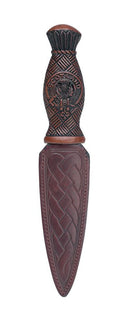 Scotland Crest Daywear Sgian Dubh featuring a hand stained resin handle and real leather sheath, beautifully presented in a black box by The Sgian Dubh Co.