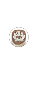 Staghorn Damascus Sgian Dubh with Walnut handle featured with brown leather sheath and black presentation box.