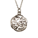 Lindisfarne Pendant handcrafted in Scotland, made from lead-free pewter with a stainless steel chain. Elegant 2cm diameter design.