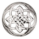 Celtic Plaid Brooch on a mannequin, showcasing its unique design and vibrant colors, perfect accessory for kilt outfits.