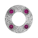 Dancers Celtic Plaid Brooch in natural lighting, emphasizing the durability and beauty of the pewter material.