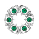 Close-up of the Dancers Thistle Plaid Brooch showcasing its high-quality pewter craftsmanship and unique plaid pattern.