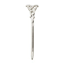 Crinan Celtic Kilt Pin featuring a detailed pewter design, measuring 1/2" (1.5cm) x 2.5" (6.5cm), perfect for adding a touch of Celtic elegance to your traditional Scottish attire.