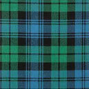 Close-up of Prince Charlie Kilt Outfit's accessories including the clan crest sporran, kilt pin, and shoes, made in Scotland.