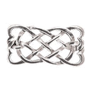 Celtic Hearts Brooch featuring intricate interlocking heart design, made of pewter, size 1.4 inches by 0.75 inches.
