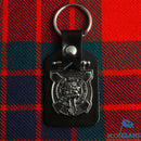 Fraser Clan Crest Pewter Key Fob showcasing Scottish heritage with a durable design and antique palladium finish.