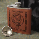 Cockburn Clan Crest PU Leather Covered Hip Flask
