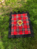 Embroidered Clan Crest Wall Hanging/Banner on Tartan