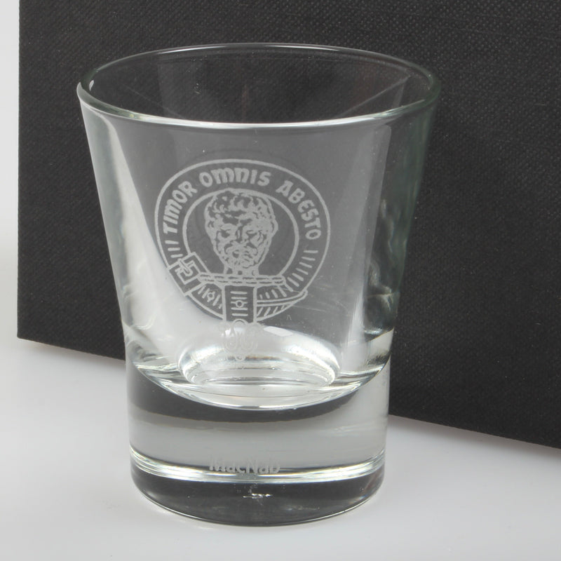 Clan Crest Dram Glass with MacNab Crest