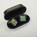 Elegant presentation box for Mouat Clan Crest Cufflinks, ideal for gifting on special occasions.