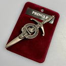 Clan Crest Pewter Kilt Pin with Pringle Crest, beautifully crafted with an antique palladium finish, representing Scottish heritage