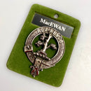 MacEwan Clan Crest Badge in Pewter showcasing the detailed belted design, perfect for clan gatherings or personal display.