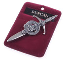 Clan Crest Pewter Kilt Pin with Duncan (Camperdown) Crest - Antique palladium finish, handcrafted in Scotland.
