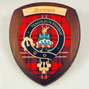 Morrison Clan Crest Plaque showcasing intricate design and craftsmanship, handcrafted in Glasgow, Scotland.