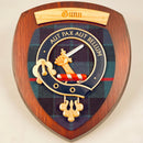 Gunn Clan Crest Plaque showcasing intricate Scottish design, handcrafted in Glasgow, Scotland.