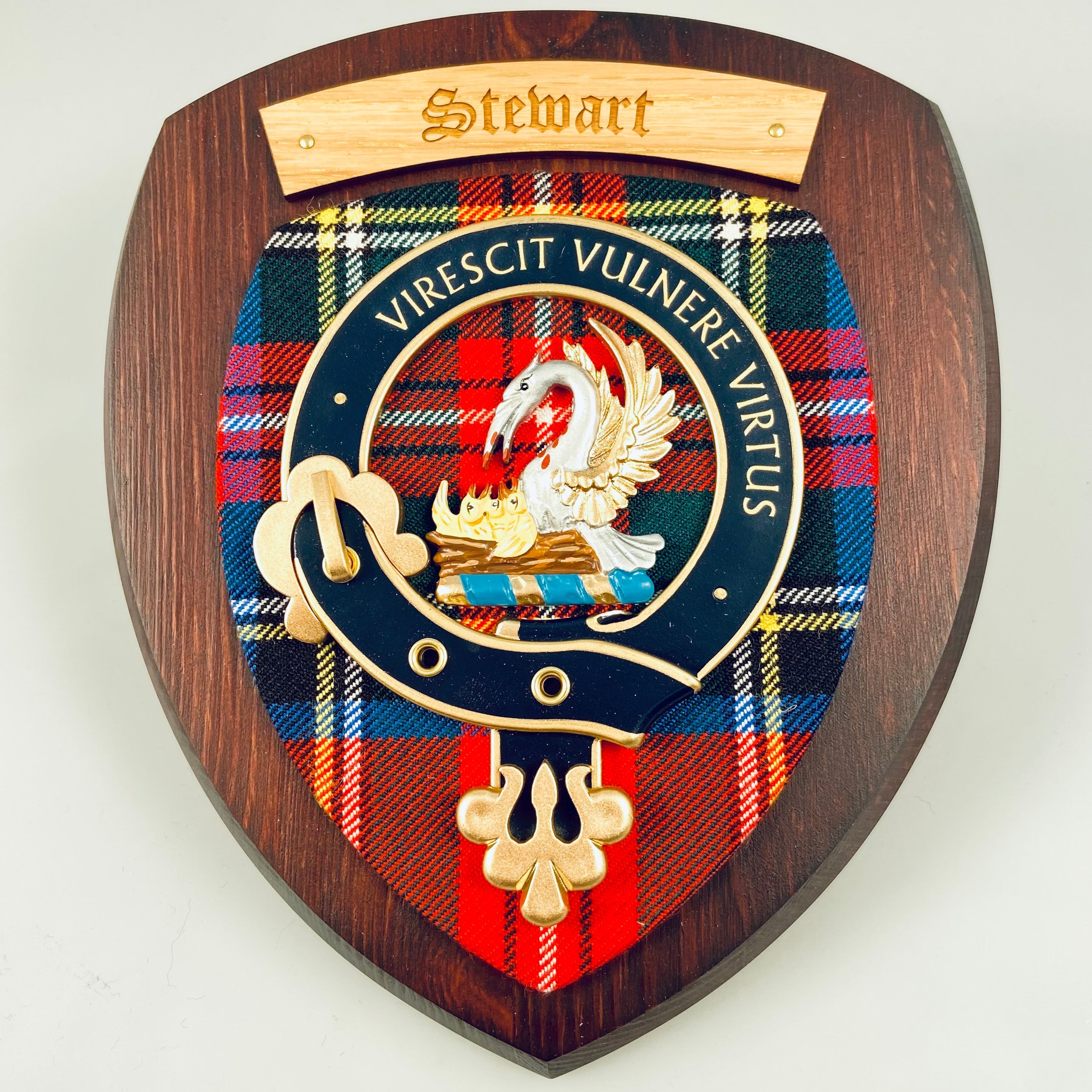 Stewart Crest Plaque - Handcrafted Scottish Masterpiece