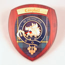 Beautiful handmade Campbell Clan Crest Plaque showcasing authentic Scottish craftsmanship with Campbell tartan, perfect for celebrating Scottish heritage.