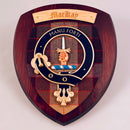 MacKay Clan Crest Plaque showcasing authentic Scottish craftsmanship, handmade in Glasgow, Scotland, with detailed tartan design representing MacKay heritage.