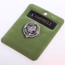 Campbell Clan Crest Small Pewter Pin Badge, perfect for showcasing Scottish heritage as a stylish brooch or lapel pin.