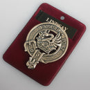 Lindsay Clan Crest Badge in Pewter showcasing traditional design ideal for cap or brooch use.