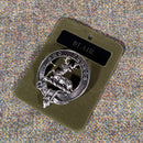 Blair Clan Crest Badge in Pewter showcasing traditional Scottish design with a belted motif, perfect for proud clan members.