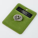 MacKenzie (Seaforth) Clan Crest Small Pewter Pin Badge featuring elegant antique palladium finish, ideal for showcasing Scottish heritage.