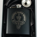 Stylish presentation box for the Robertson 6oz Engraved Clan Crest Hip Flask, perfect for gifting and showcasing your clan heritage.