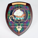 Wood of Largo Clan Crest Wall Plaque showcasing a detailed Scottish design, handmade in Glasgow, perfect for gifting.