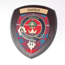 Close-up of the Hamilton Clan Crest Wall Plaque showcasing intricate details and craftsmanship.