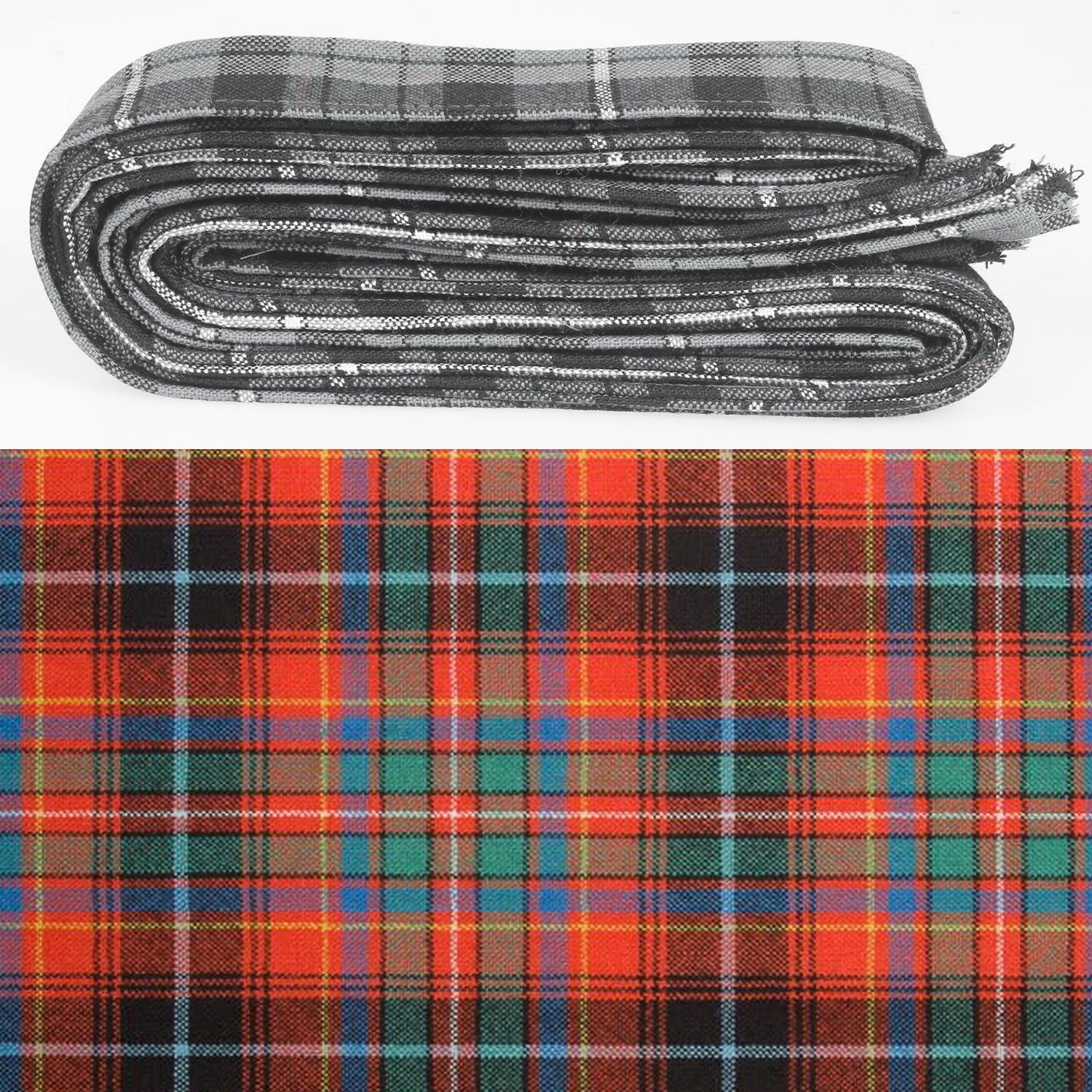 Wool Strip Ribbon in Innes Ancient Tartan - 5 Strips, Choose your Widt