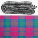 Wool Strip Ribbon in Lindsay Ancient Tartan, perfect for weddings and various occasions, showcasing fine weight wool and hemmed edges for versatile trimming uses.