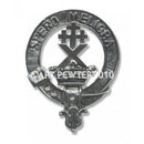 Moffat Clan Crest Badge in Pewter displayed against a neutral background, showcasing its elegant palladium coating and distinctive belted design, perfect for proud clan members.