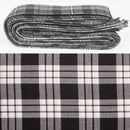 Wool Strip Ribbon in MacFarlane Black and White Tartan - 5 Strips, Choose your Width, perfect for wedding trimmings and decorations.