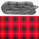 Wool Strip Ribbon in MacIvor Tartan featuring five unique strips, perfect for weddings and decor, showcasing fine weight wool tartan designs.