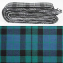 Wool Strip Ribbon in MacKay Ancient Tartan, showcasing fine weight wool tartan with raw ends, perfect for weddings and events