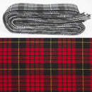 Wool Strip Ribbon in MacQueen Modern Tartan showcasing five beautifully hemmed strips, perfect for wedding and decor accents.