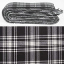Wool Strip Ribbon in Menzies Black & White Tartan showcasing its versatile design for elegant decorations, perfect for weddings and crafts.