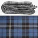 Wool Strip Ribbon in Ramsay Blue Ancient Tartan, showcasing a beautiful tartan pattern, perfect for weddings and decorations. Choose your preferred width for versatile use.