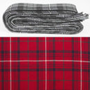 Wool Strip Ribbon in Rose Modern Tartan - 5 Strips, Choose Your Width - Luxurious wool ribbon featuring a classic tartan pattern, ideal for weddings and special events.