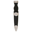 Close-up view of the Celtic Plain Top Sgian Dubh showcasing the stainless steel blade and plain top design.