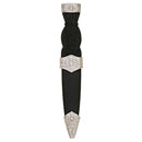 Thistle Plain Top Sgian Dubh featuring a black simulated handle, stainless steel blade, and full cast pewter mounts. Ideal for collectors and enthusiasts of Scottish culture.