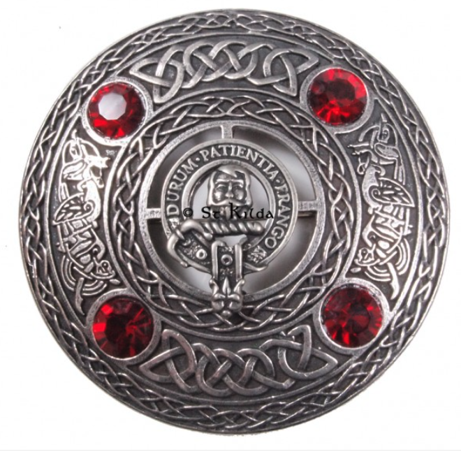 Muir Clan Crest Pewter Plaid Brooch