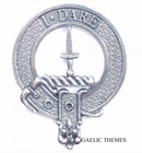 Dalziel Clan Crest Badge in Pewter, showcasing the traditional belted design, perfect for everyday wear and clan gatherings.