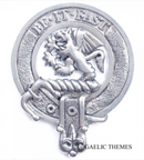 Fotheringham Clan Crest Badge in Pewter, featuring a traditional design with a clan belt, ideal for wearing as a cap badge or large brooch pin.